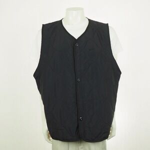 Nike Woven Insulated Military Jacket Vest Mens 2XL XXL Black Therma-Fit Quilted